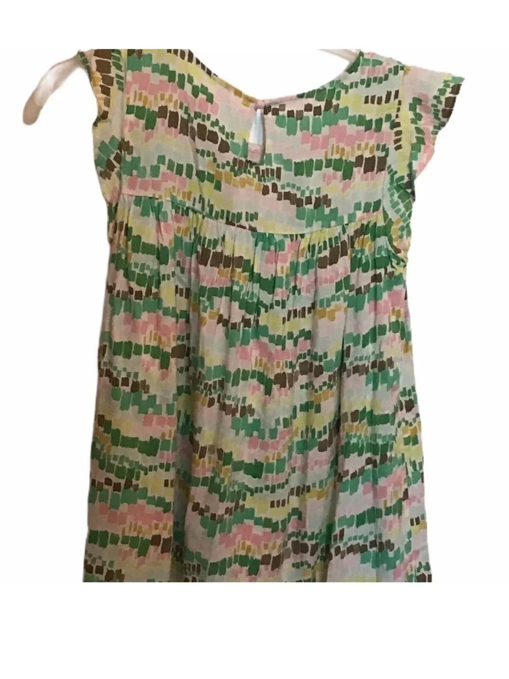 Cherokee Green and Pink Patterned Casual Kids Dress